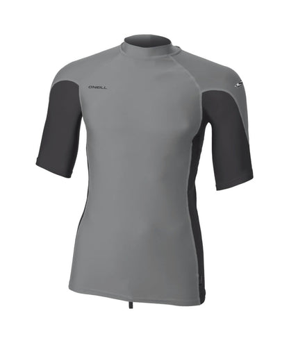 O'Neill Youth Hyperfreak Skins Short-Sleeved Rash Guard in Smoke / Tempered Steel - SAMPLE - Age 12