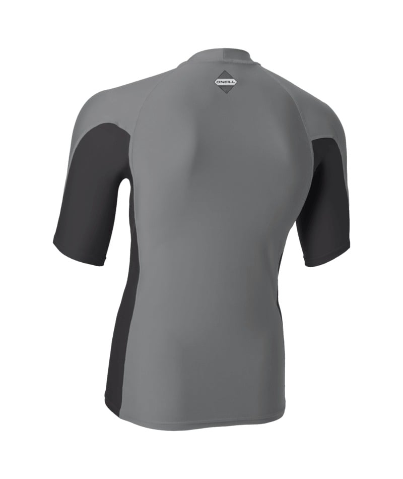 O'Neill Youth Hyperfreak Skins S/S Rash Guard - Smoke / Tempered Steel - SAMPLE - Age 12