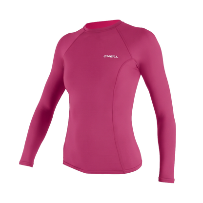 O'Neill Basic Skins Women's Long Sleeve SAMPLE Rash Guard - Fox Pink