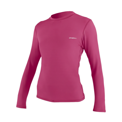 O'Neill Basic Skins Women's  Long Sleeve SAMPLE Sun Shirt - Fox Pink