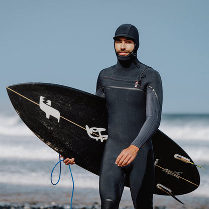 O'Neill Hyperfreak Fire 5/4+mm Chest Zip Hooded Winter Wetsuit 2026 - Black