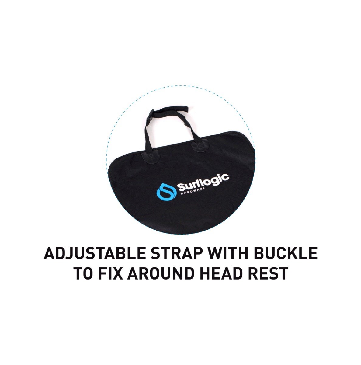 Surflogic Waterproof Triple Car Seat Cover -  Universal Black - Feature