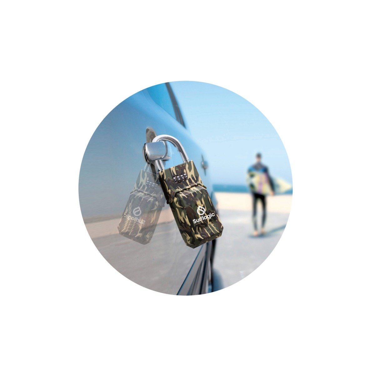 Surflogic Standard Key Safe Lock - Camo - attached