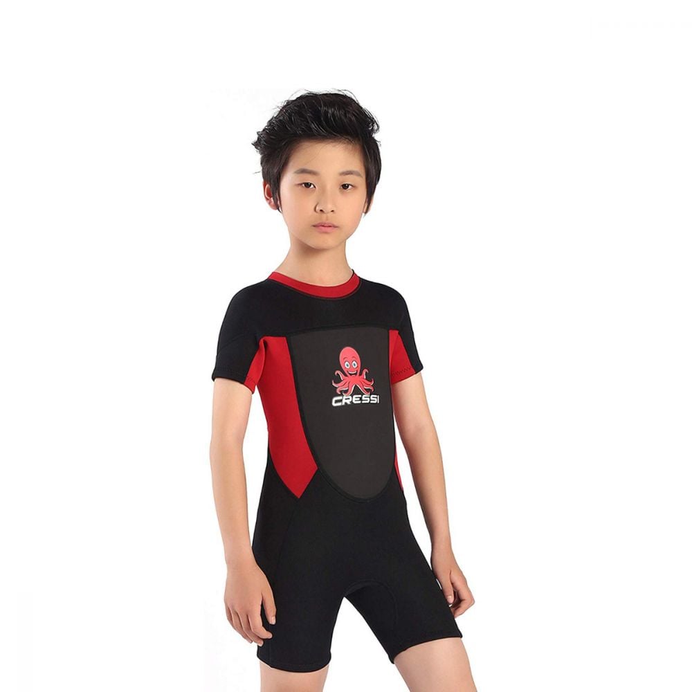 Cressi Smoby Junior Shorty Wetsuit 2021 - Black/Red - Front