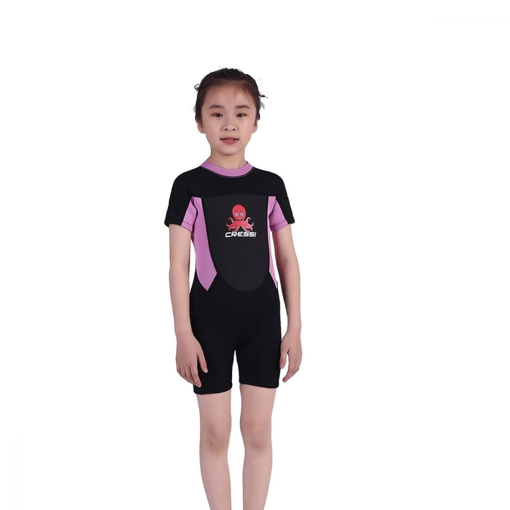 Cressi Smoby Junior Shorty Wetsuit 2021 - Black/Pink - Front