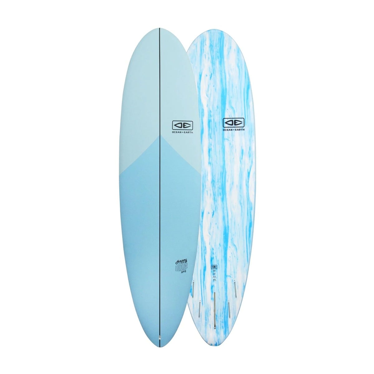 Ocean and Earth Happy Hour Epoxy 8ft0 Soft Surfboard in Sky Blue