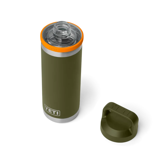 Yeti Rambler 18oz Insulated Bottle with Chug Cap 2.0 - Olive/King Crab Orange