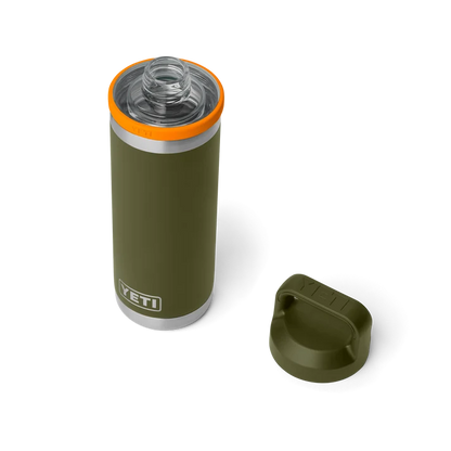 Yeti Rambler 18oz Insulated Bottle with Chug Cap 2.0 - Olive/King Crab Orange