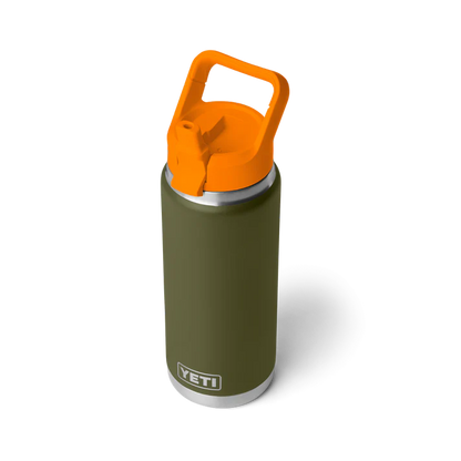 Yeti Rambler 26oz Bottle with Chug Cap 2.0 - Olive/King Crab Orange