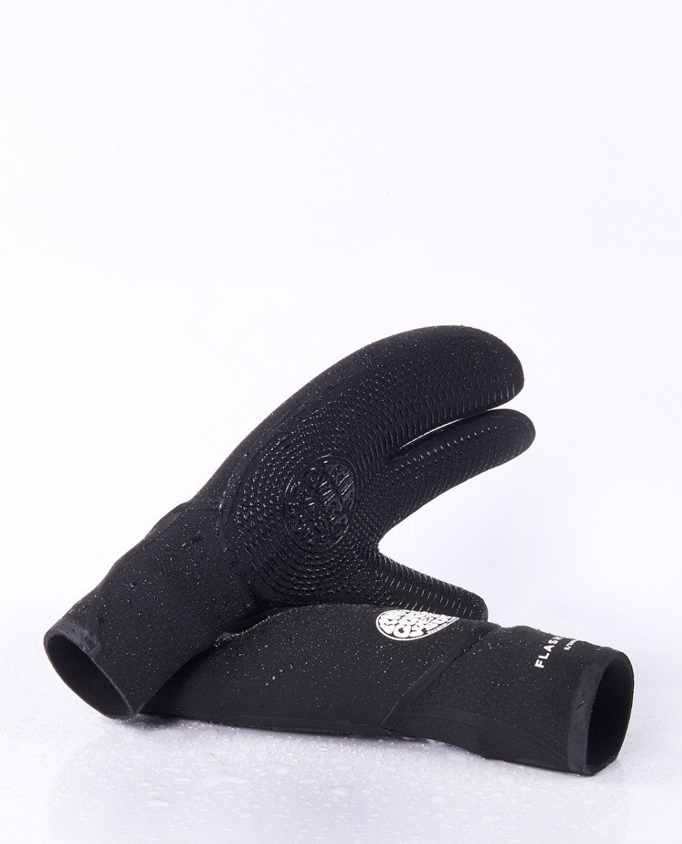 Rip Curl Flashbomb 5/3mm Three Finger Wetsuit Gloves - Black - Full View