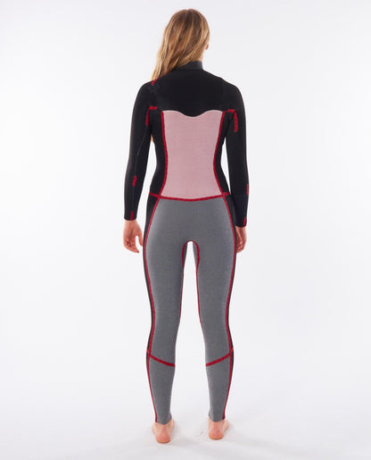 Rip Curl Dawn Patrol 4/3mm Women's Chest Zip Wetsuit 2022 - Charcoal