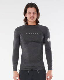 Rip Curl Dawn Patrol Performance Long Sleeve UV Mens Tee in Black Marle