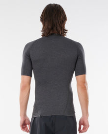 Rip Curl Dawn Patrol Short Sleeve Mens Rash Vest 2021 - Black - back