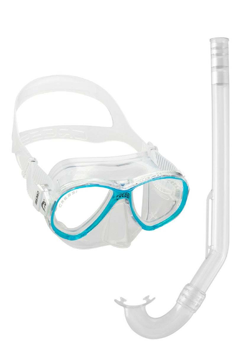 Cressi Perla Mare Junior Snorkel and Mask Combo - Aqua