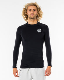 Rip Curl Thermopro Long Sleeve Thermal Rash Vest in Black