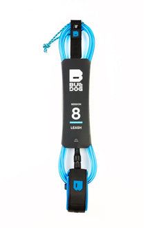 Bulldog 8ft0 Ankle Surf Leash - Black/Cyan