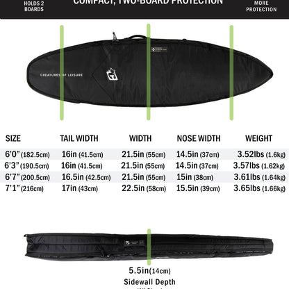 Creatures Of Leisure Shortboard Double DT2.0 Board Bag