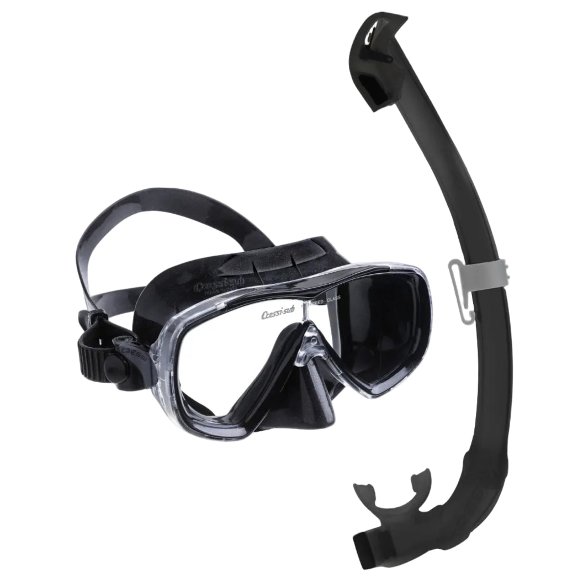 Cressi Estrella + Seal Dry Mask and Snorkel Combo - Black