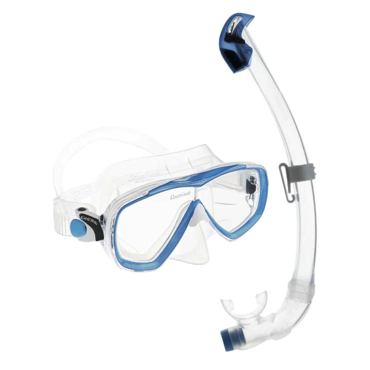 Cressi Estrella + Seal Dry Mask and Snorkel Combo - Clear/Azure