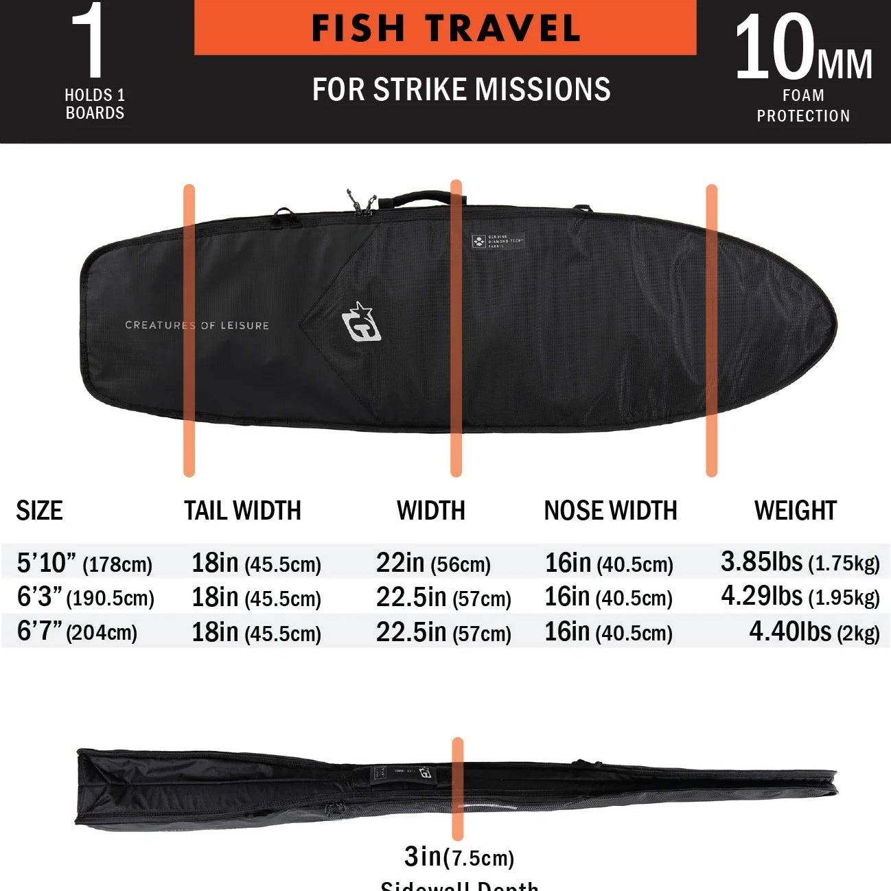 Creatures Of Leisure Fish Travel DT2.0 - Black Silver