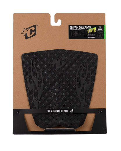 Creatures of Leisure Grom Griffin Colapinto Lite Signature Surfboard Tail Pad - Black Out Flames