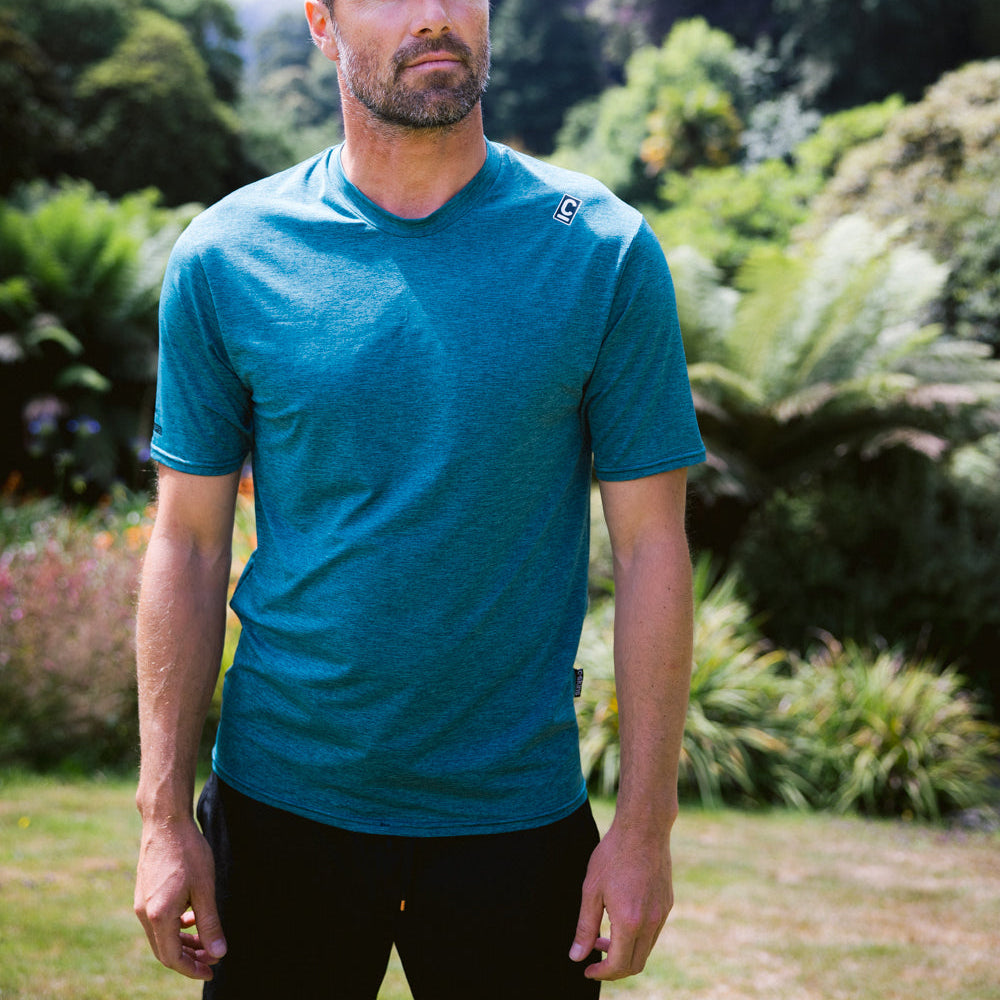 C-Skins NuWave UV Mens Short Sleeve Surf Tee - Forest Green