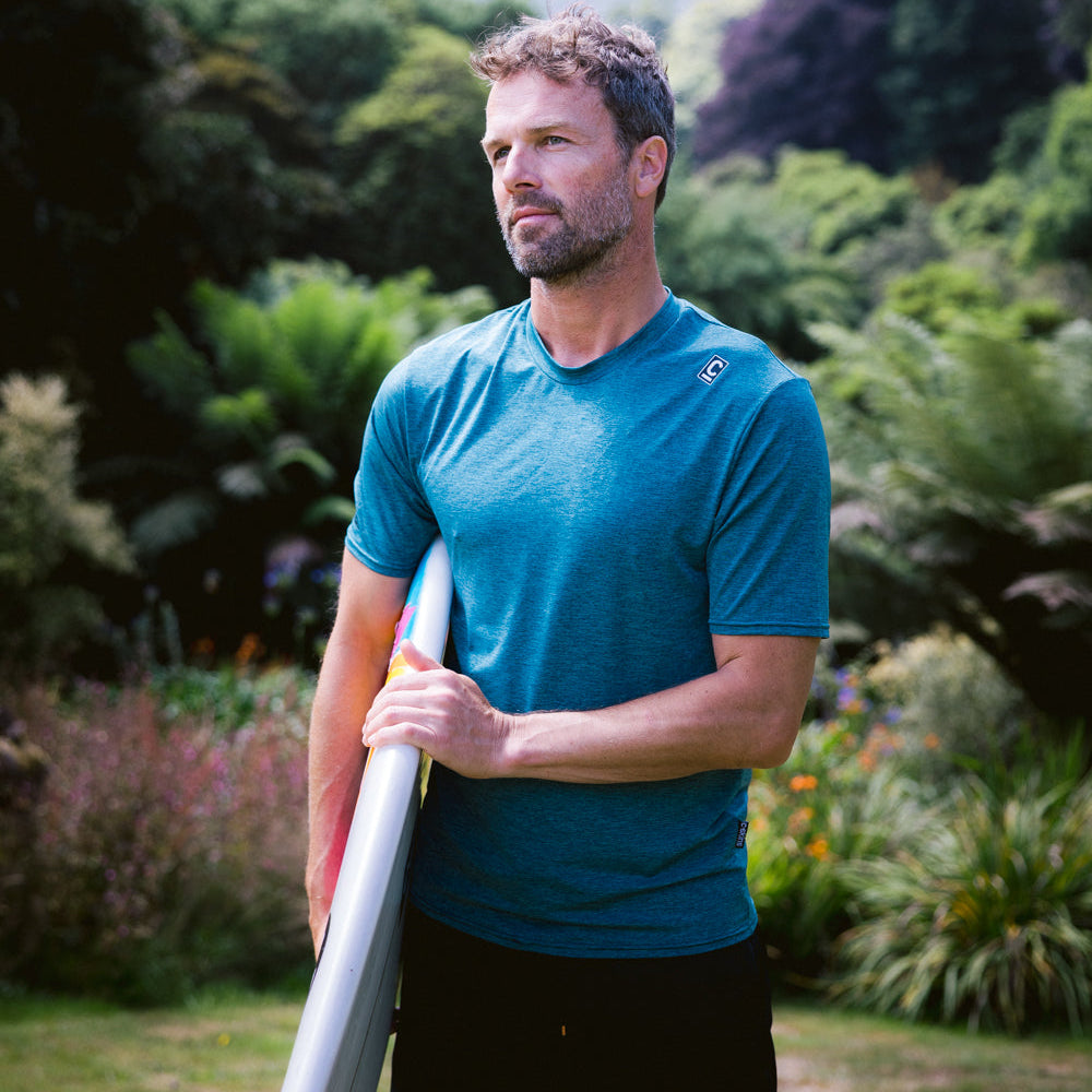 C-Skins NuWave UV Mens Short Sleeve Surf Tee - Forest Green