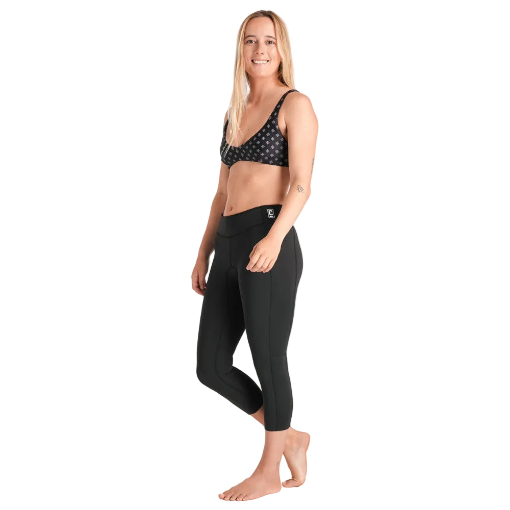 C-Skins NuWave Solace Lite 1.5mm Womens FL 3/4 Wetsuit Leggings - Black/White