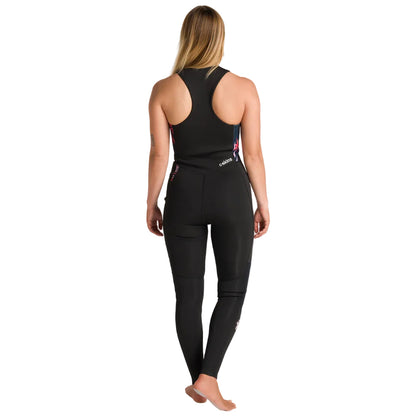 C-Skins NuWave Solace Lite 2mm Womens FL Front Zip Long Jane Wetsuit - Black / Tropical