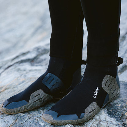 C-Skins NuWave 5mm Adult Round Toe Boots - Black / Charcoal