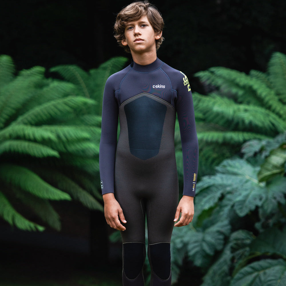 C-Skins NuWave Legend 5/4/3mm Junior GBS Back Zip Winter Wetsuit 2026 - Olive / Meteor