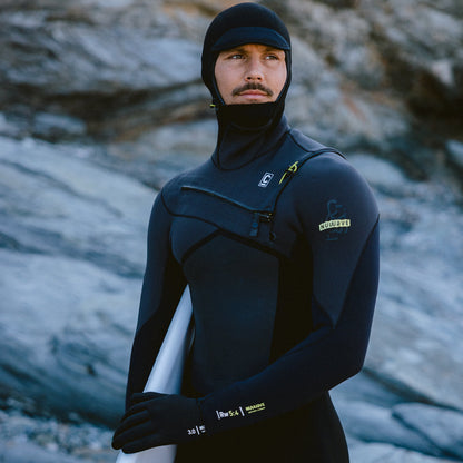 C-Skins NuWave ReWired 5/4mm Mens GBS Hooded Winter Wetsuit 2026 - Black / Meteor / Lime