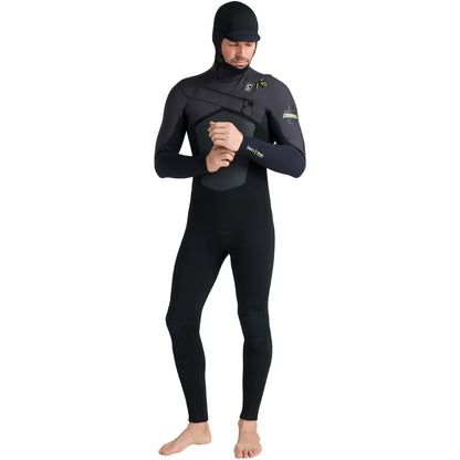 C-Skins NuWave ReWired 5/4mm Mens GBS Hooded Winter Wetsuit 2026 - Black / Meteor / Lime
