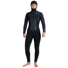 C-Skins NuWave ReWired 6/5mm Womens GBS Hooded Winter Wetsuit in Black / Rose