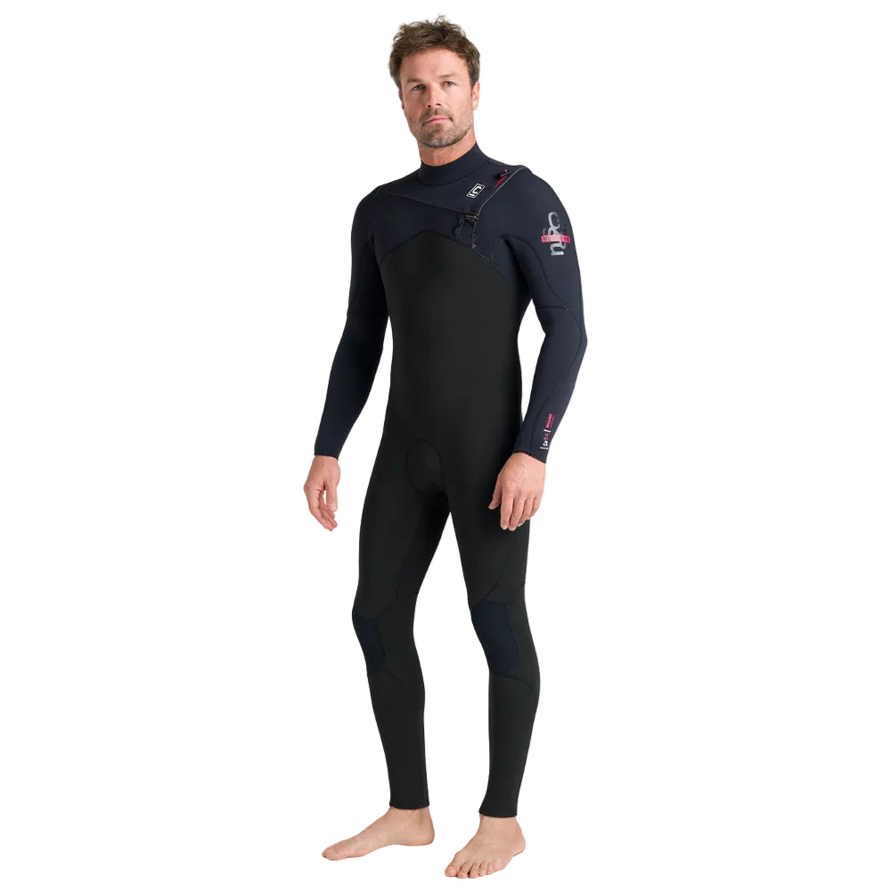 C-Skins NuWave Session 5/4/3mm Mens GBS Chest Zip Winter Wetsuit 2026 - Black / Red