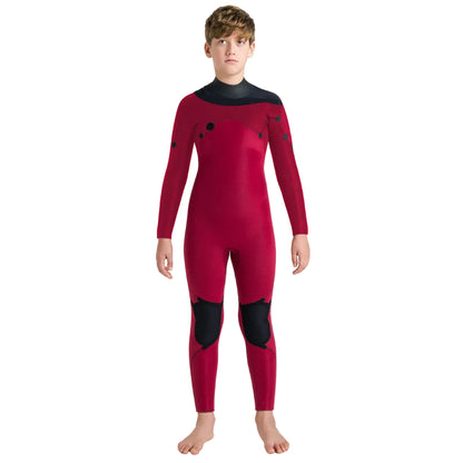 C-Skins NuWave Session 5/4mm Junior GBS Chest Zip Winter Wetsuit 2026 - Legion Blue / Black / Red