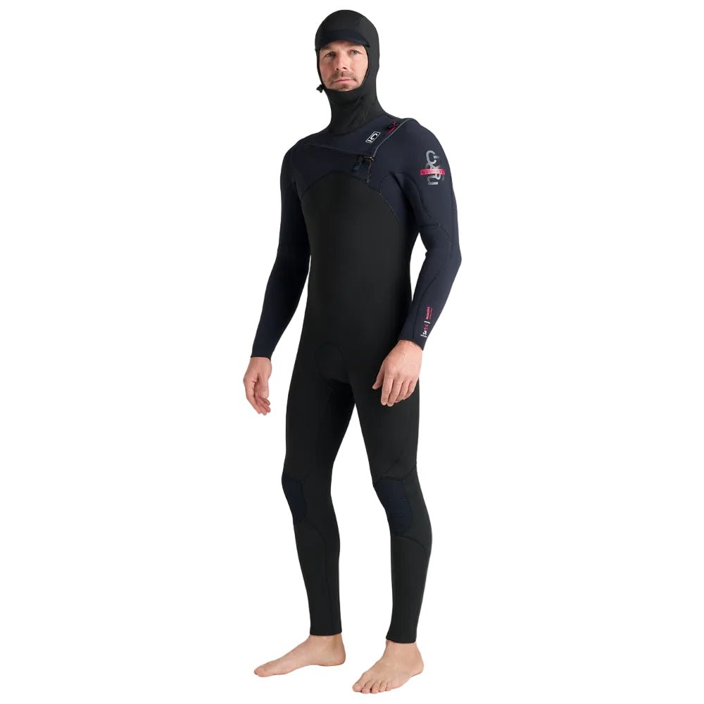 C-Skins NuWave Session 5/4/3mm Mens GBS Hooded Winter Wetsuit in Black / Red