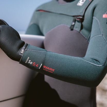 C-Skins NuWave Session 5/4mm Junior GBS Hooded Winter Wetsuit 2026 - Meteor / Forest Green / Red