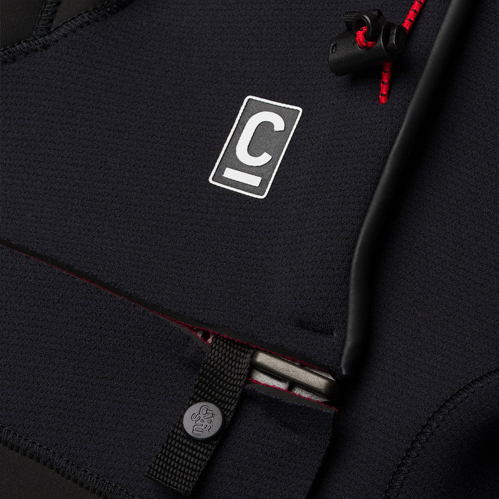 C-Skins NuWave Session 5/4/3mm Mens GBS Hooded Winter Wetsuit 2026 - Black / Red