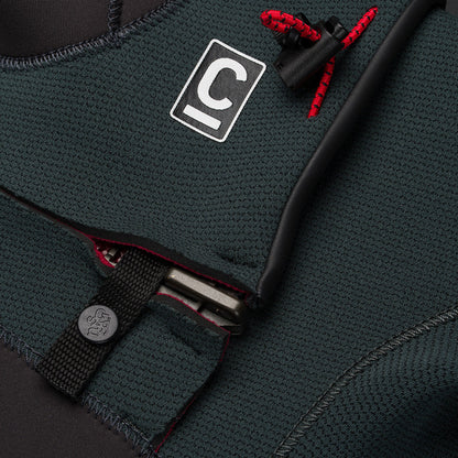 C-Skins NuWave Session 5/4mm Junior GBS Hooded Winter Wetsuit 2026 - Meteor / Forest Green / Red