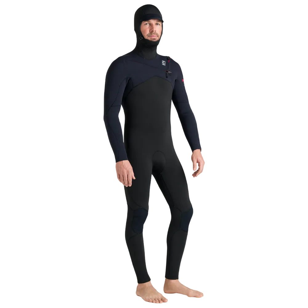 C-Skins NuWave Session 5/4/3mm Mens GBS Hooded Winter Wetsuit 2026 - Black / Red
