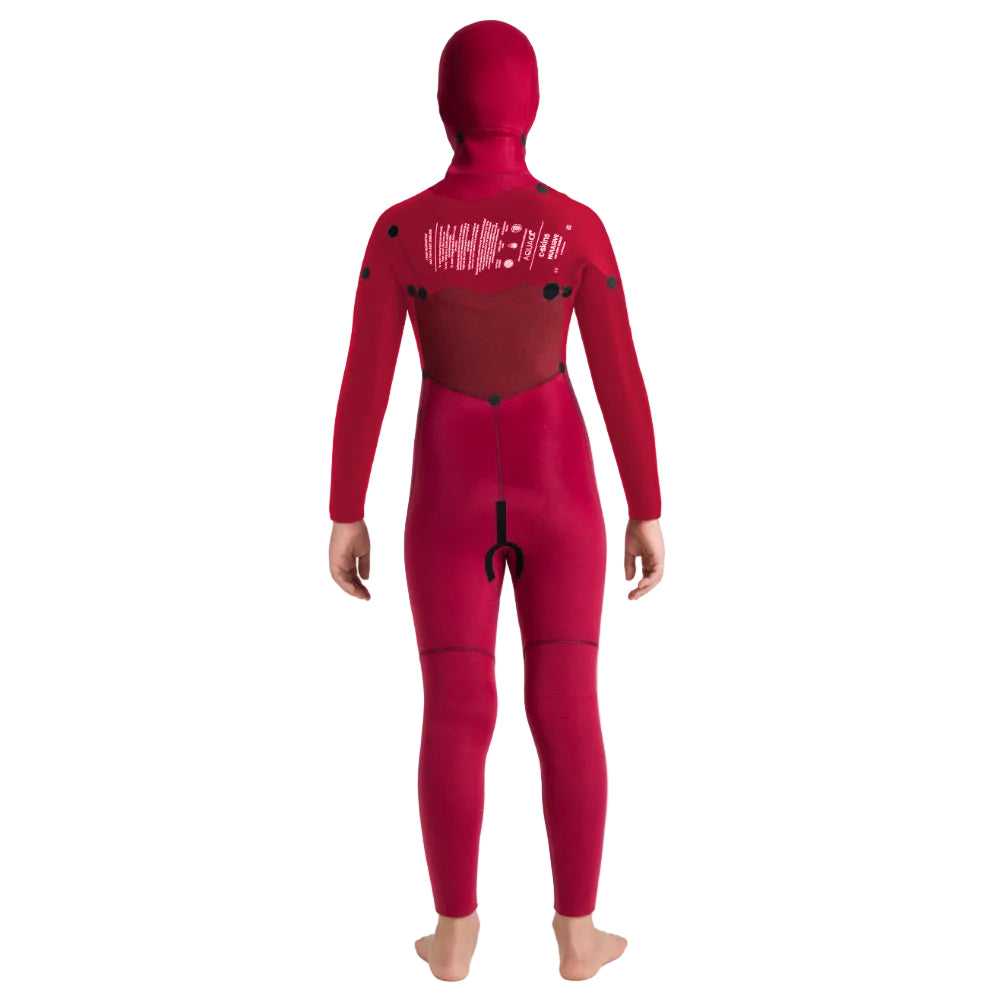 C-Skins NuWave Session 5/4mm Junior GBS Hooded Winter Wetsuit 2026 - Meteor / Forest Green / Red