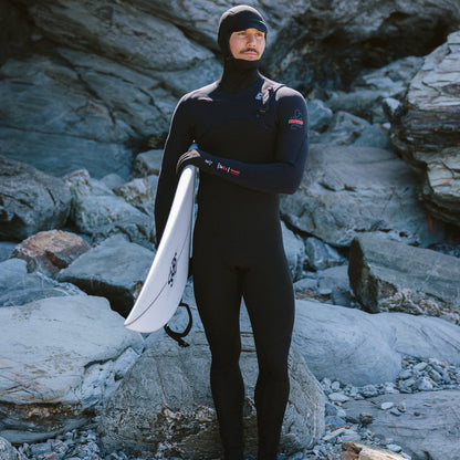 C-Skins NuWave Session 5/4/3mm Mens GBS Hooded Winter Wetsuit 2026 - Black / Red