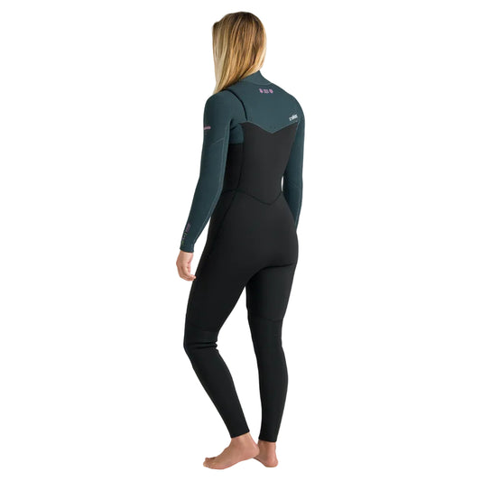 C-Skins NuWave Solace 5/4/3mm Womens GBS Chest Zip Winter Wetsuit 2026 - Black / Forest Green / Mulberry