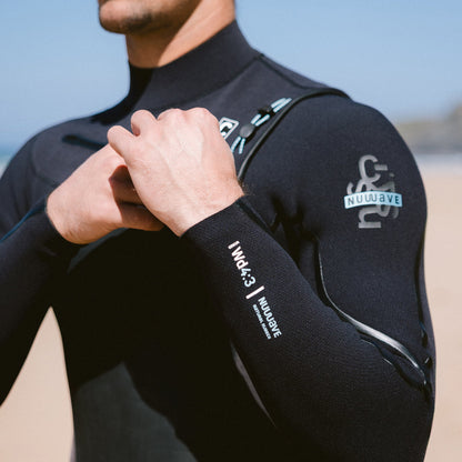 C-Skins NuWave Wired 4/3mm Mens LQS Chest Zip Wetsuit 2026 - Meteor / Black / Blue