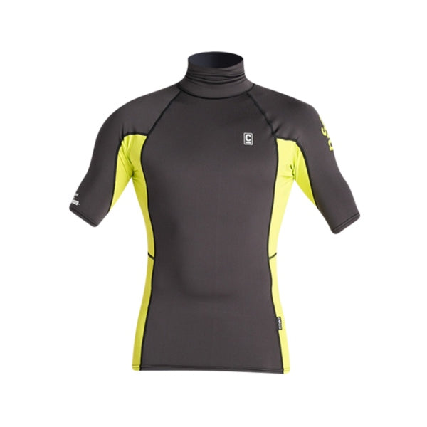 C-Skins NuWave Rash X Mens SS Vest - Anthracite / Lime