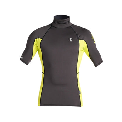 C-Skins NuWave Rash X Mens SS Vest - Anthracite / Lime
