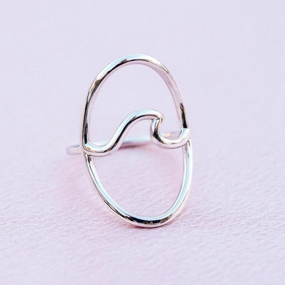 Pura Vida Silver Large Wave Ring