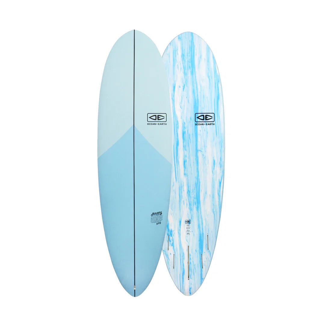 Ocean and Earth Happy Hour Epoxy 6ft6 Soft Surfboard - Sky Blue