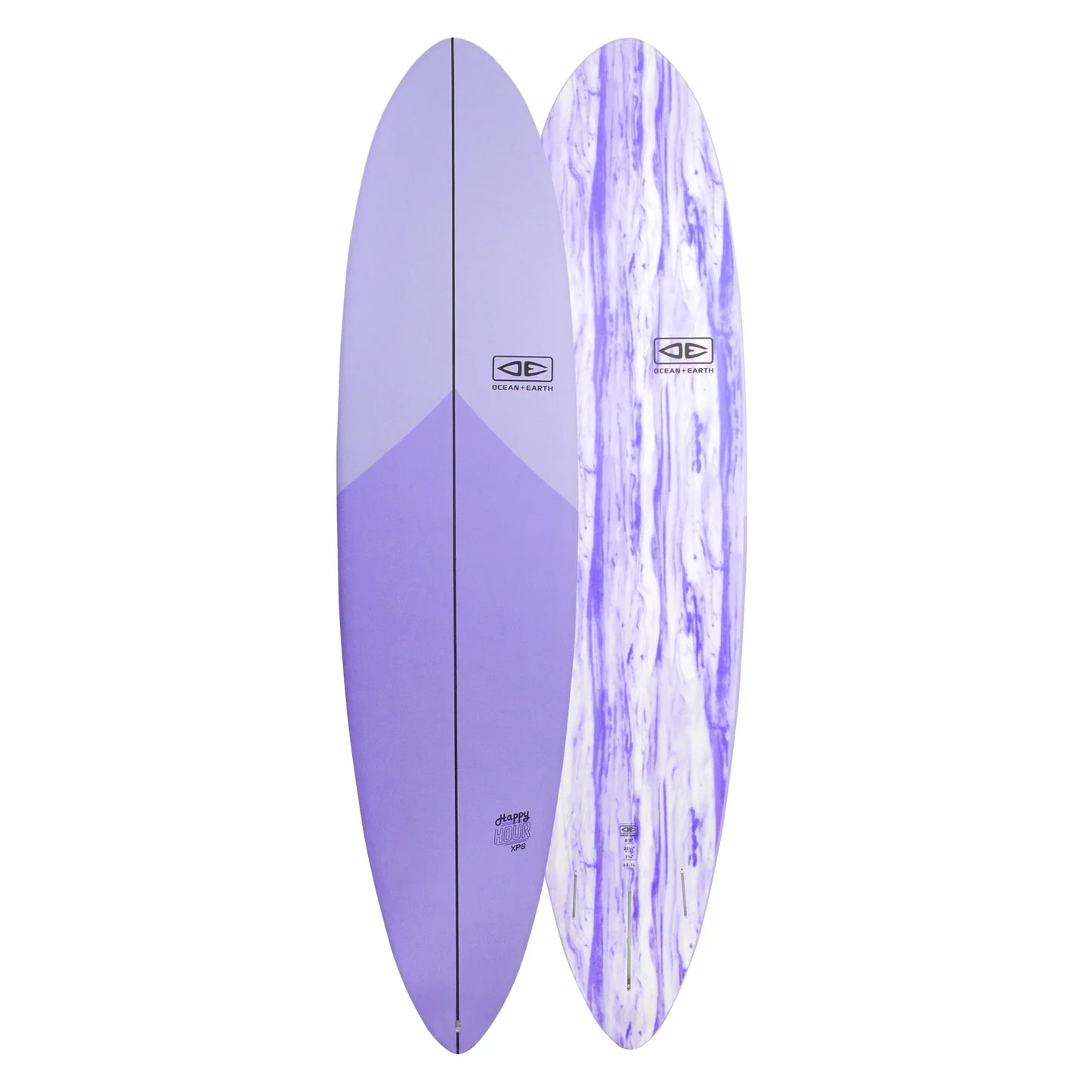 Ocean and Earth Happy Hour 8ft0 Epoxy Soft Surfboard - Violet